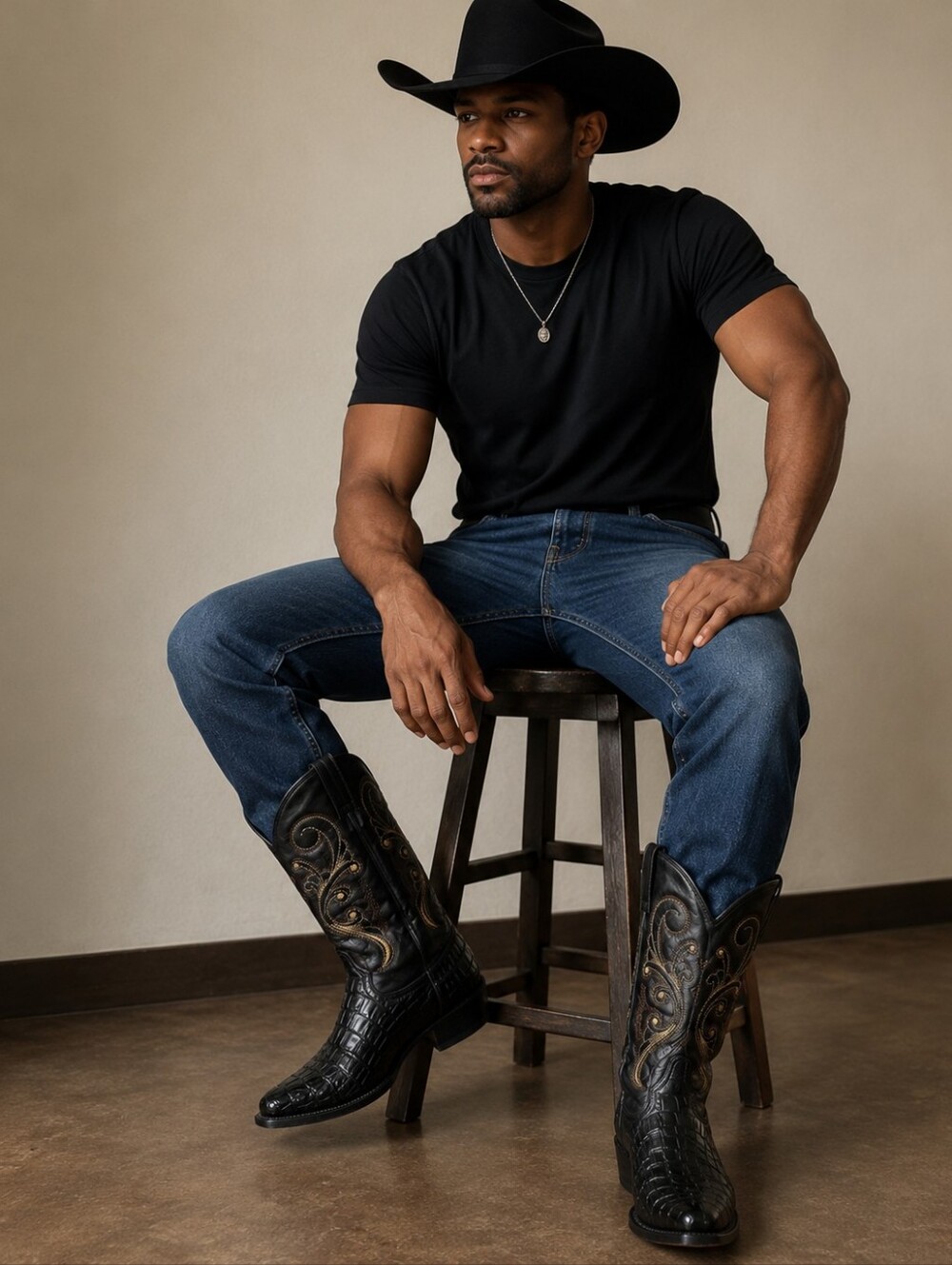 Botas Y Botines Armenta Cocodrilo Black Exotic Western Men's Cowboy Boots